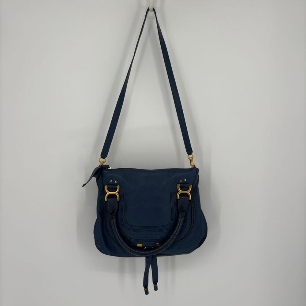 Chloe Navy Leather Crossbody Shoulder Bag